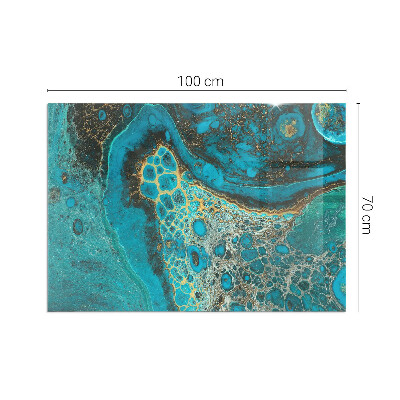 Rectangular tempered glass hearth Organic pattern in an abstract style