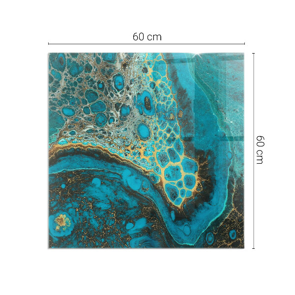 Rectangular tempered glass hearth Organic pattern in an abstract style