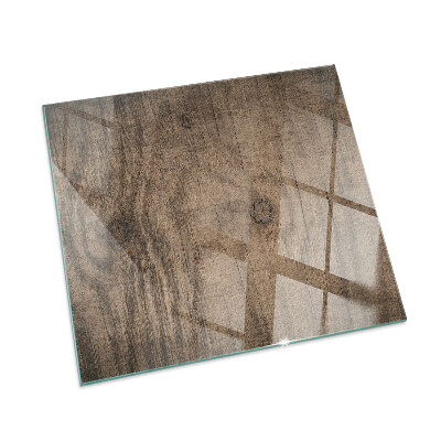 Rectangular tempered glass hearth Pine wood pattern