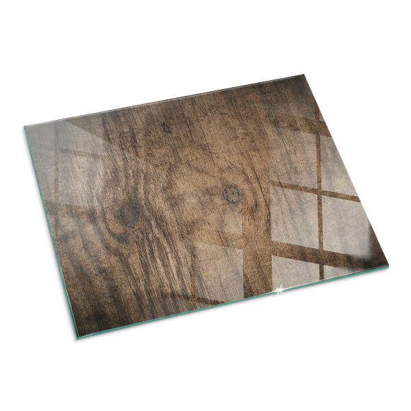 Rectangular tempered glass hearth Pine wood pattern