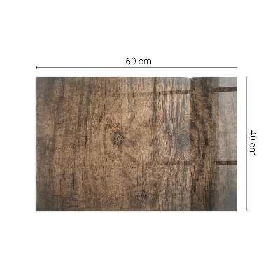 Rectangular tempered glass hearth Pine wood pattern