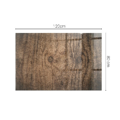 Rectangular tempered glass hearth Pine wood pattern