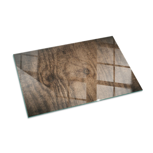 Rectangular tempered glass hearth Pine wood pattern