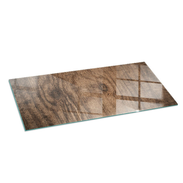 Rectangular tempered glass hearth Pine wood pattern
