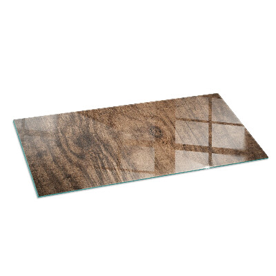 Rectangular tempered glass hearth Pine wood pattern