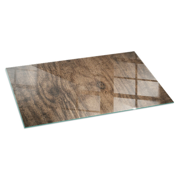 Rectangular tempered glass hearth Pine wood pattern