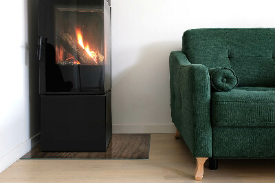 Rectangular tempered glass hearth Pine wood pattern