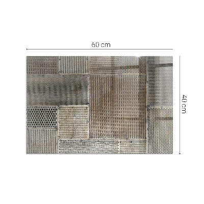 Rectangular glass hearth Perforated steel motif