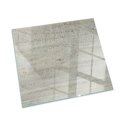 Rectangular tempered glass hearth Natural light wood pattern