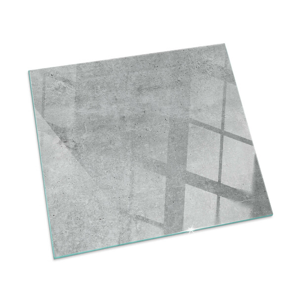 Rectangular glass hearth for wood stove Raw concrete pattern