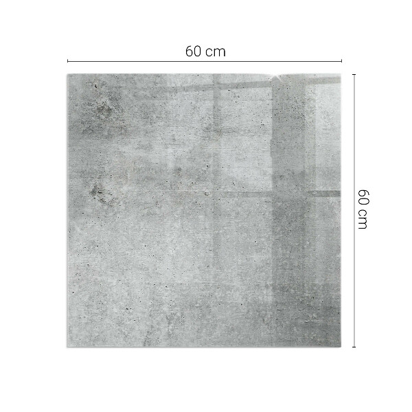 Rectangular glass hearth for wood stove Raw concrete pattern