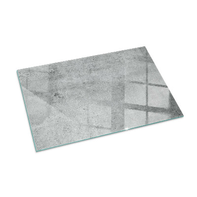 Rectangular glass hearth for wood stove Raw concrete pattern