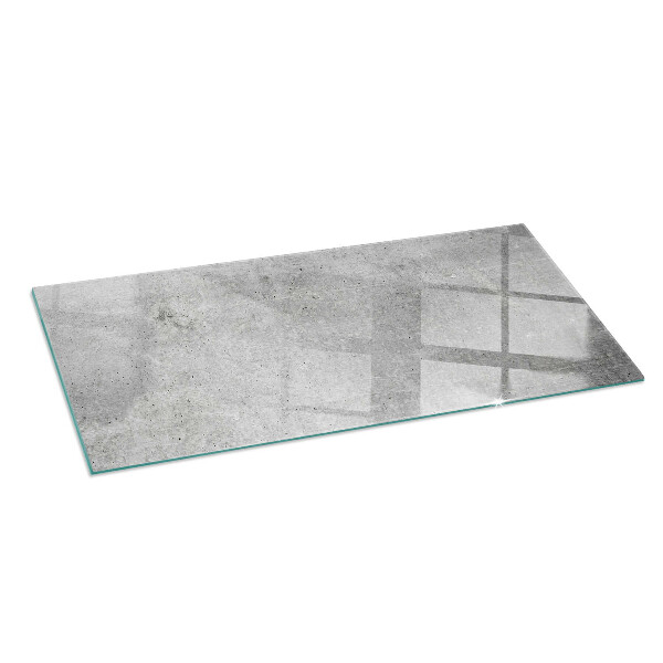 Rectangular glass hearth for wood stove Raw concrete pattern
