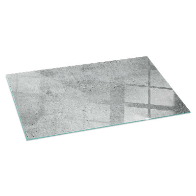 Rectangular glass hearth for wood stove Raw concrete pattern