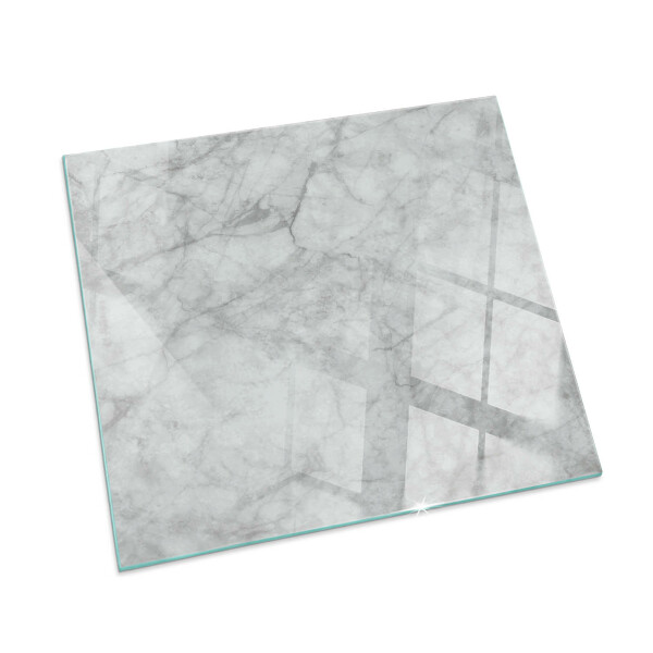 Rectangular glass hearth for wood stove Marble texture in an elegant style