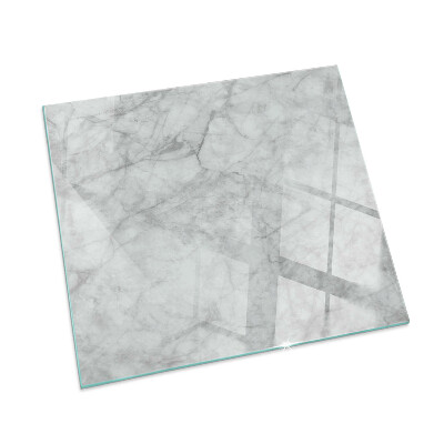 Rectangular glass hearth for wood stove Marble texture in an elegant style