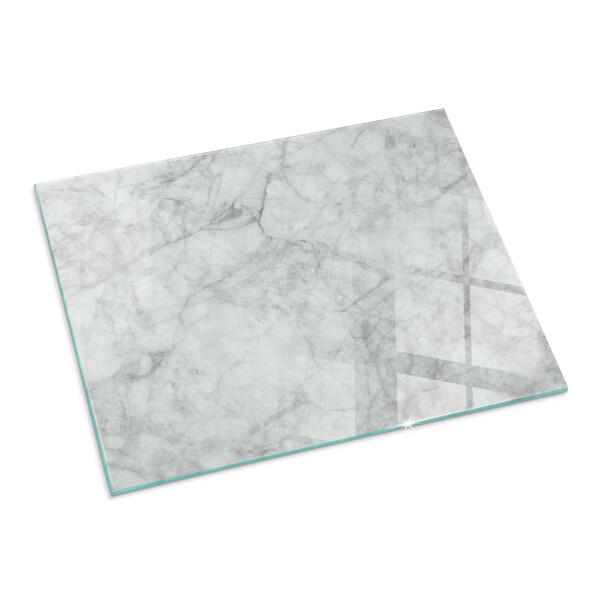 Rectangular glass hearth for wood stove Marble texture in an elegant style