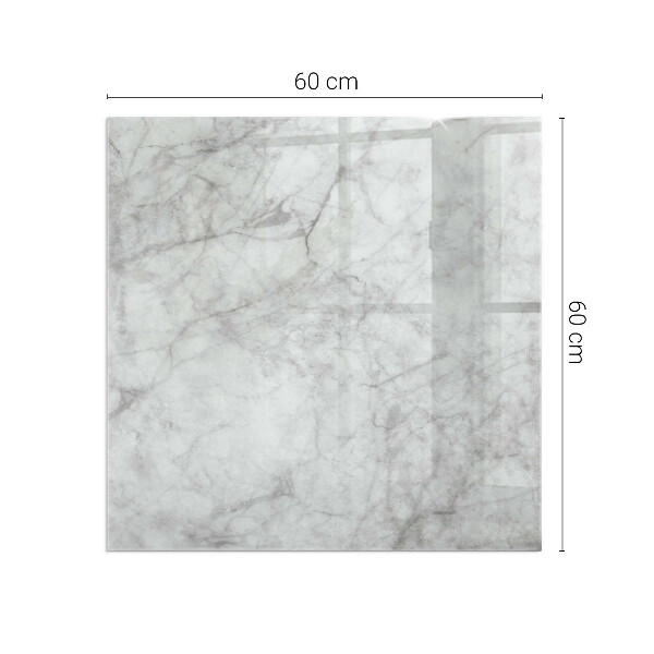 Rectangular glass hearth for wood stove Marble texture in an elegant style