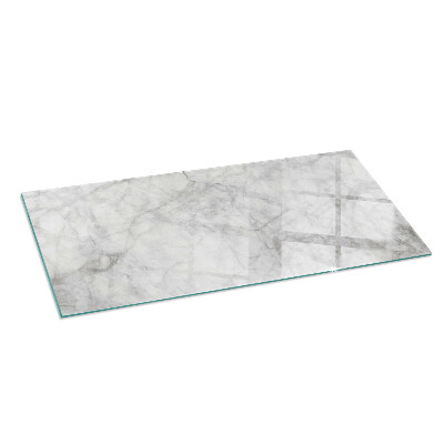 Rectangular glass hearth for wood stove Marble texture in an elegant style