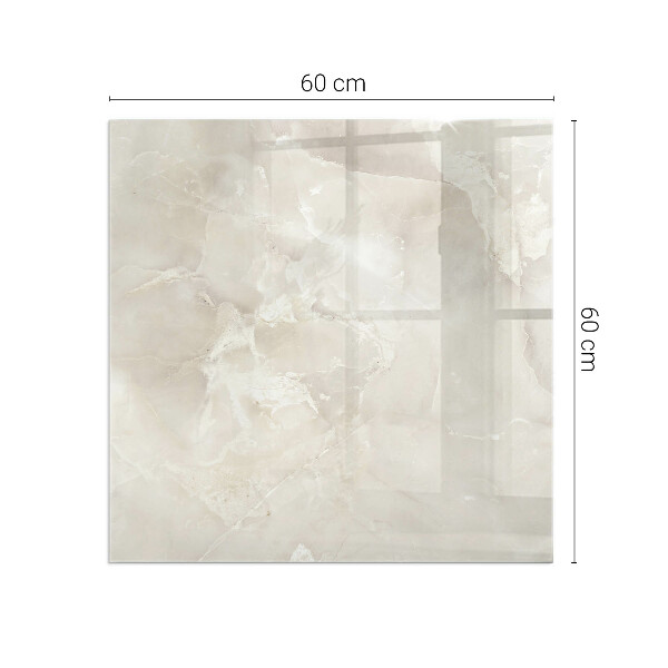 Rectangular glass hearth Marble organic motif