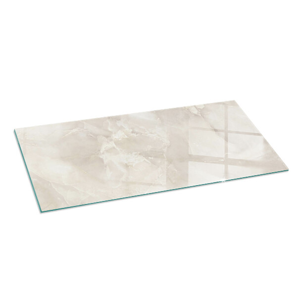 Rectangular glass hearth Marble organic motif
