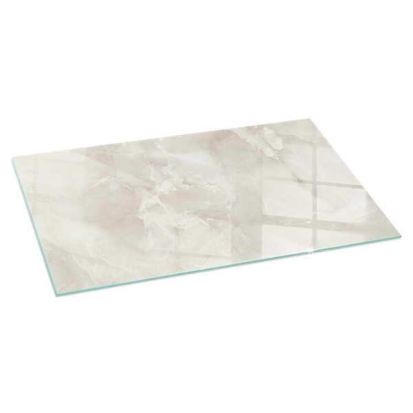 Rectangular glass hearth Marble organic motif