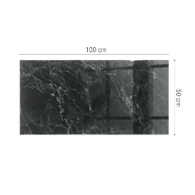 Rectangular tempered glass hearth Stylish marble motif