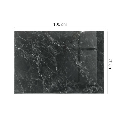Rectangular tempered glass hearth Stylish marble motif