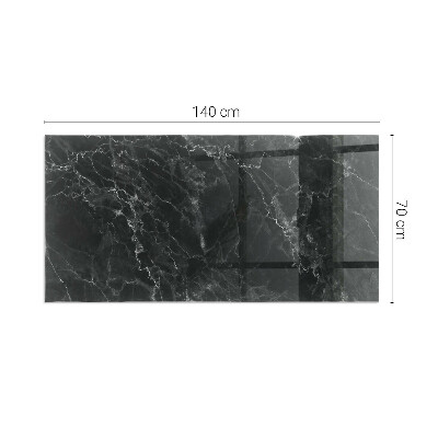 Rectangular tempered glass hearth Stylish marble motif