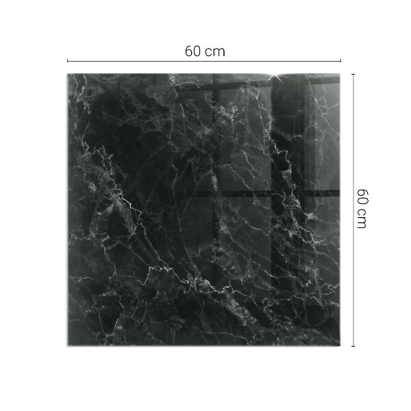 Rectangular tempered glass hearth Stylish marble motif