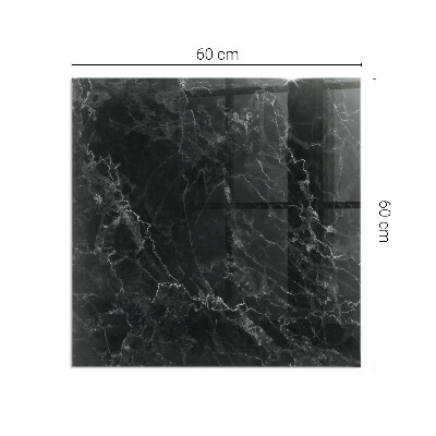 Rectangular tempered glass hearth Stylish marble motif