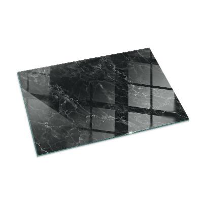 Rectangular tempered glass hearth Stylish marble motif