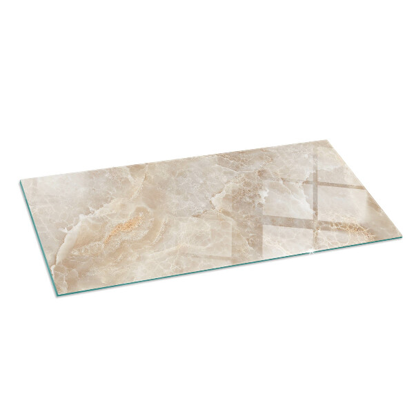 Rectangular glass hearth for wood stove Stone pattern inspired by nature