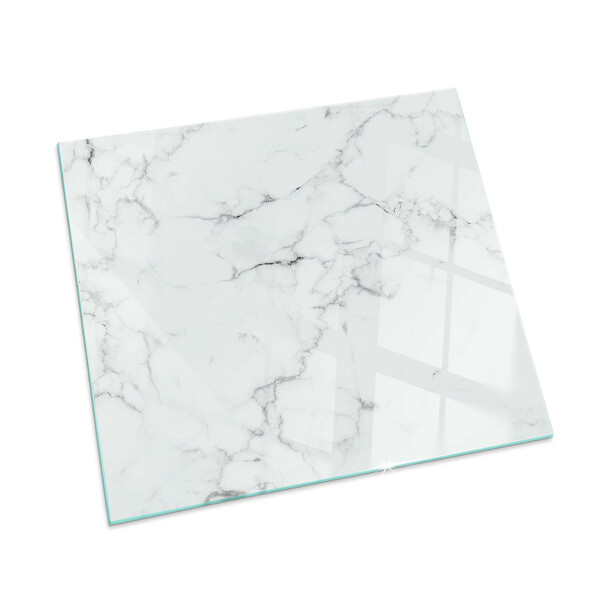 Rectangular glass hearth Marble motif with delicate veins