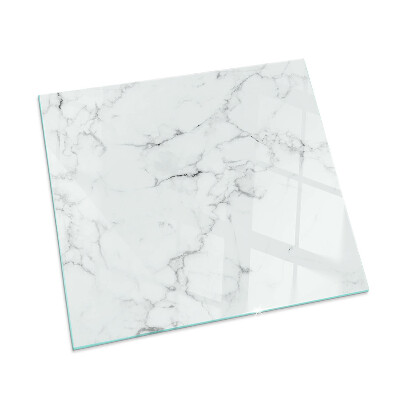 Rectangular glass hearth Marble motif with delicate veins