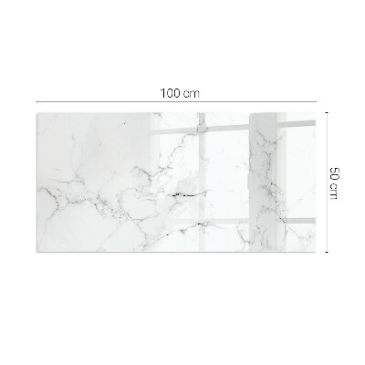 Rectangular glass hearth Marble motif with delicate veins