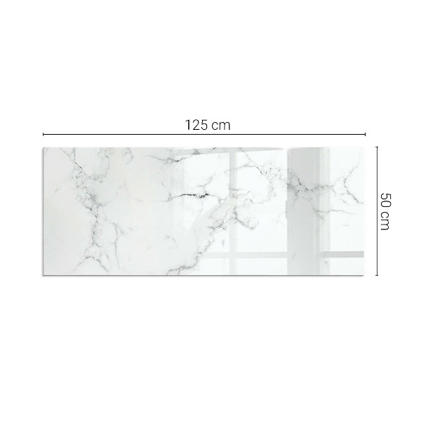 Rectangular glass hearth Marble motif with delicate veins