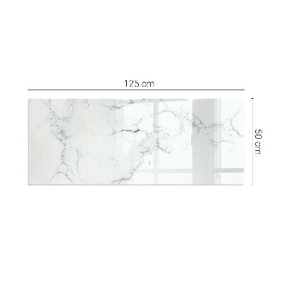 Rectangular glass hearth Marble motif with delicate veins