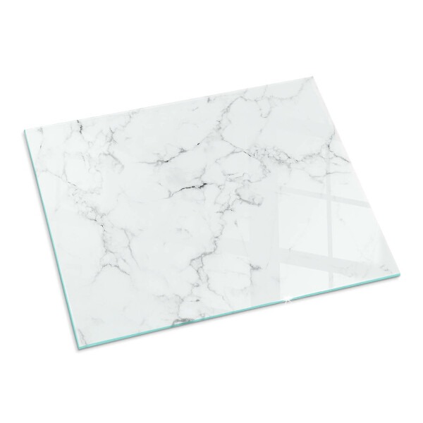 Rectangular glass hearth Marble motif with delicate veins