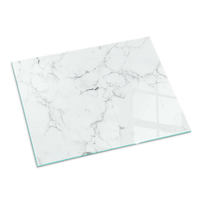Rectangular glass hearth Marble motif with delicate veins