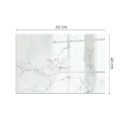 Rectangular glass hearth Marble motif with delicate veins