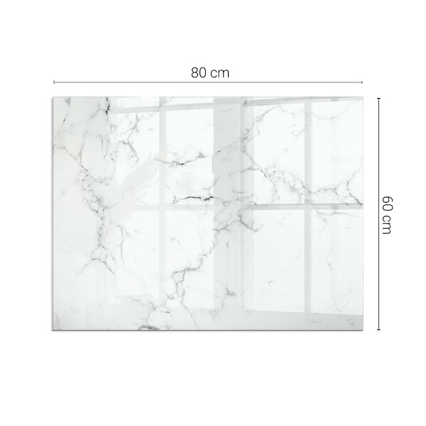 Rectangular glass hearth Marble motif with delicate veins