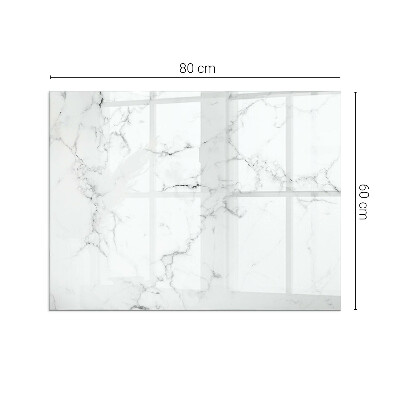 Rectangular glass hearth Marble motif with delicate veins