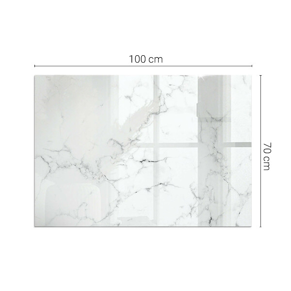 Rectangular glass hearth Marble motif with delicate veins