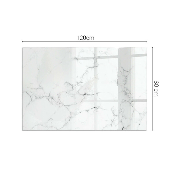 Rectangular glass hearth Marble motif with delicate veins