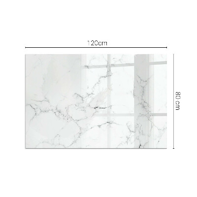 Rectangular glass hearth Marble motif with delicate veins