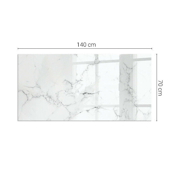 Rectangular glass hearth Marble motif with delicate veins