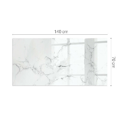 Rectangular glass hearth Marble motif with delicate veins