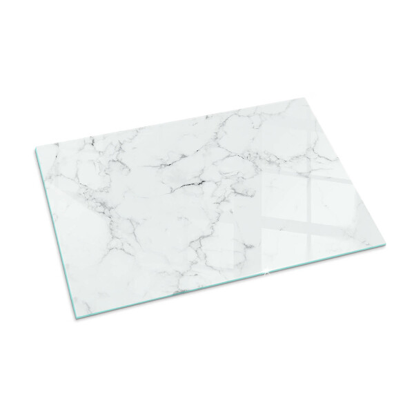Rectangular glass hearth Marble motif with delicate veins