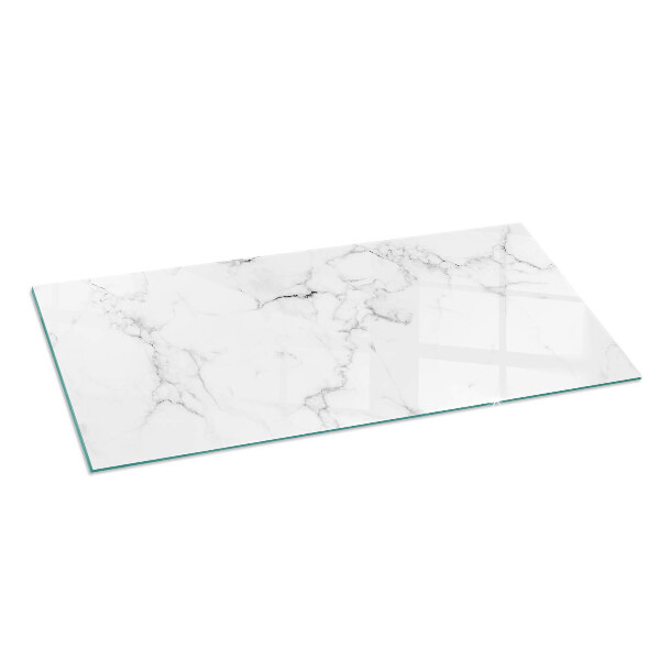 Rectangular glass hearth Marble motif with delicate veins